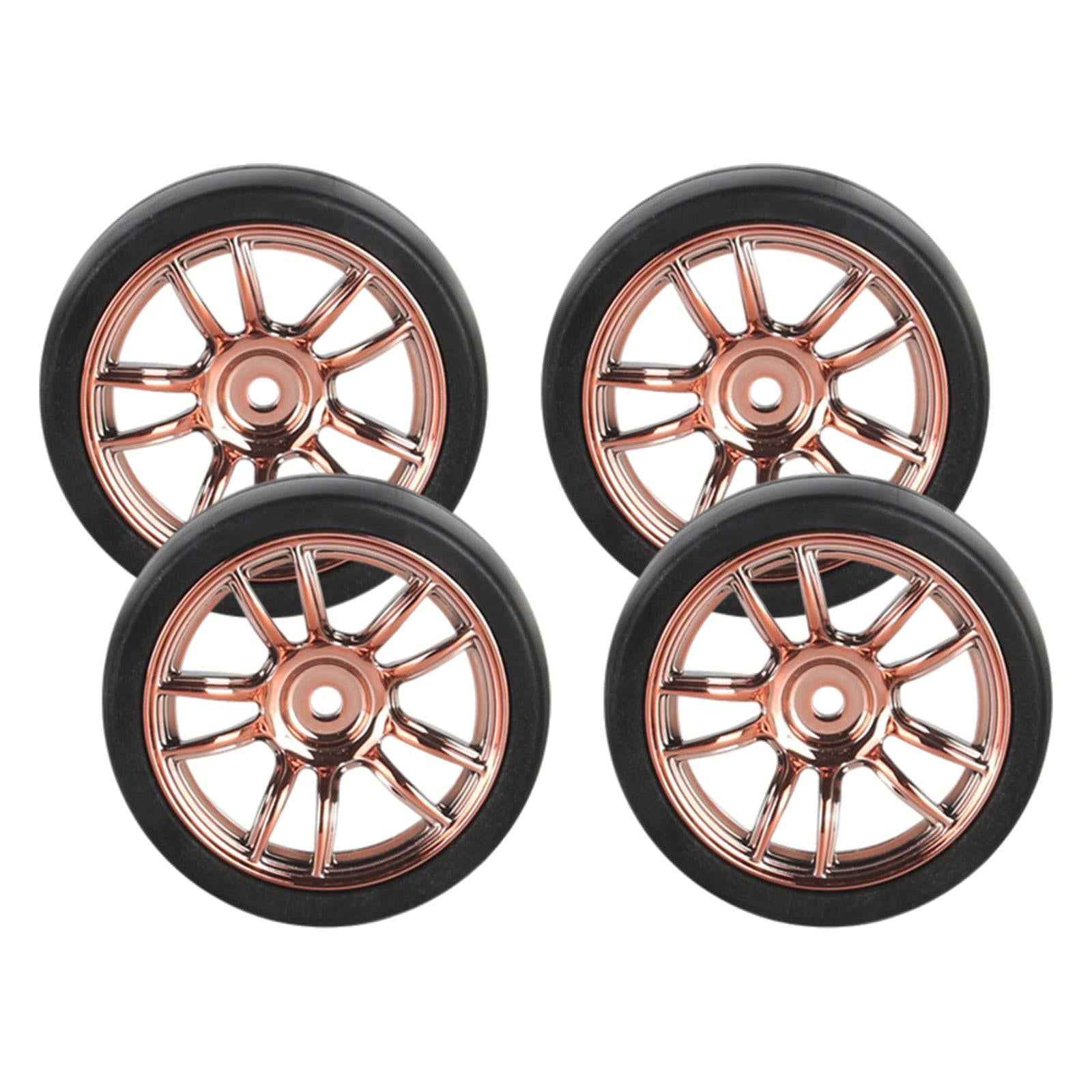 4 Pieces RC Drift Tyre for 1/18 RC Drift Rally Car DIY Modification Repalces Gold