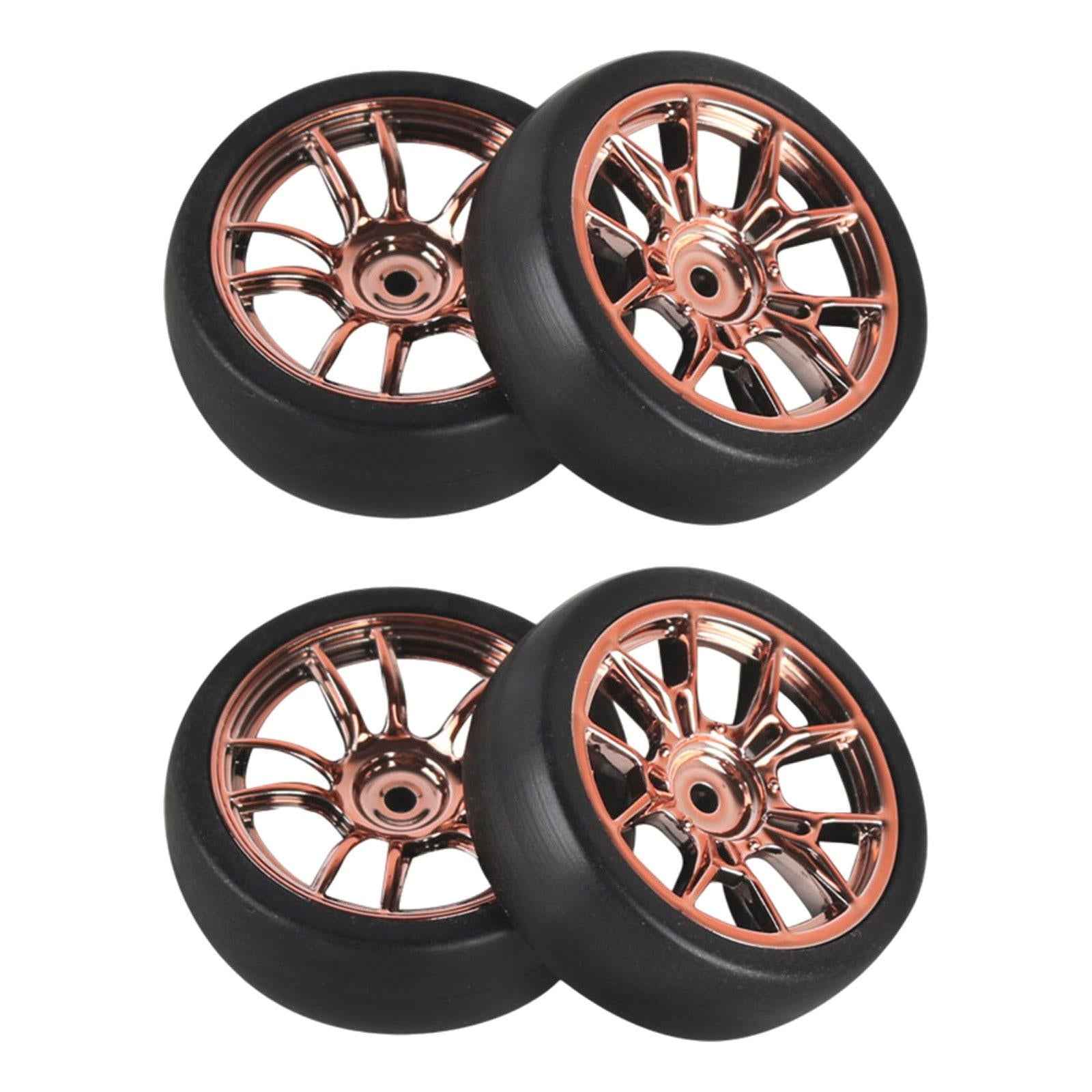 4 Pieces RC Drift Tyre for 1/18 RC Drift Rally Car DIY Modification Repalces Gold