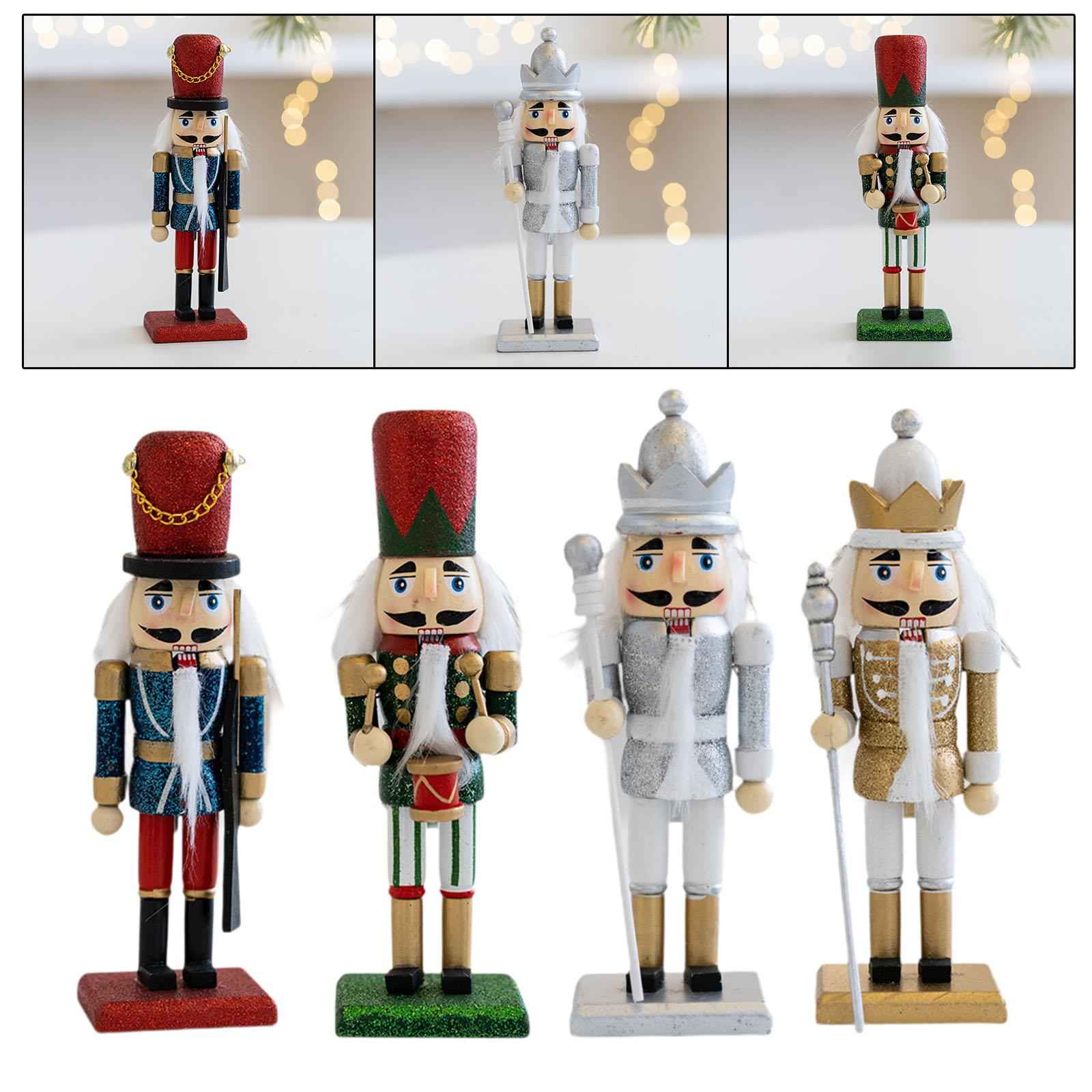 Christmas Nutcracker (16cm Tall) Handpainted Crafts for Table Christmas Red