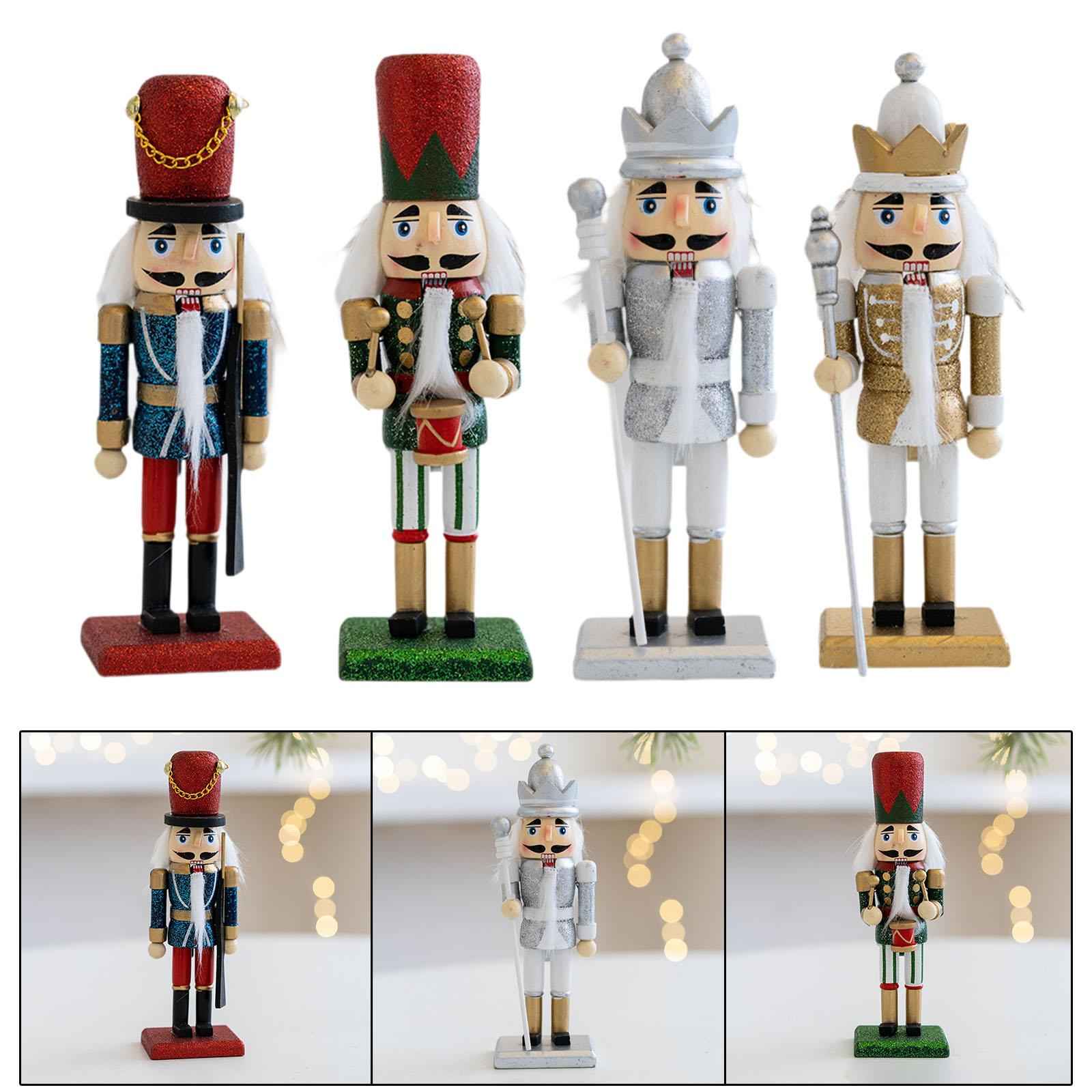 Christmas Nutcracker (16cm Tall) Handpainted Crafts for Table Christmas Red