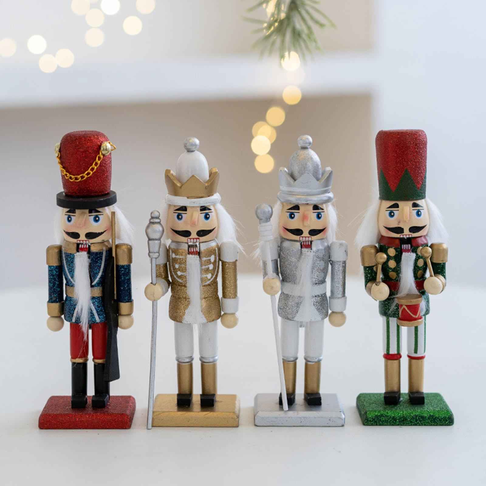 Christmas Nutcracker (16cm Tall) Handpainted Crafts for Table Christmas Red