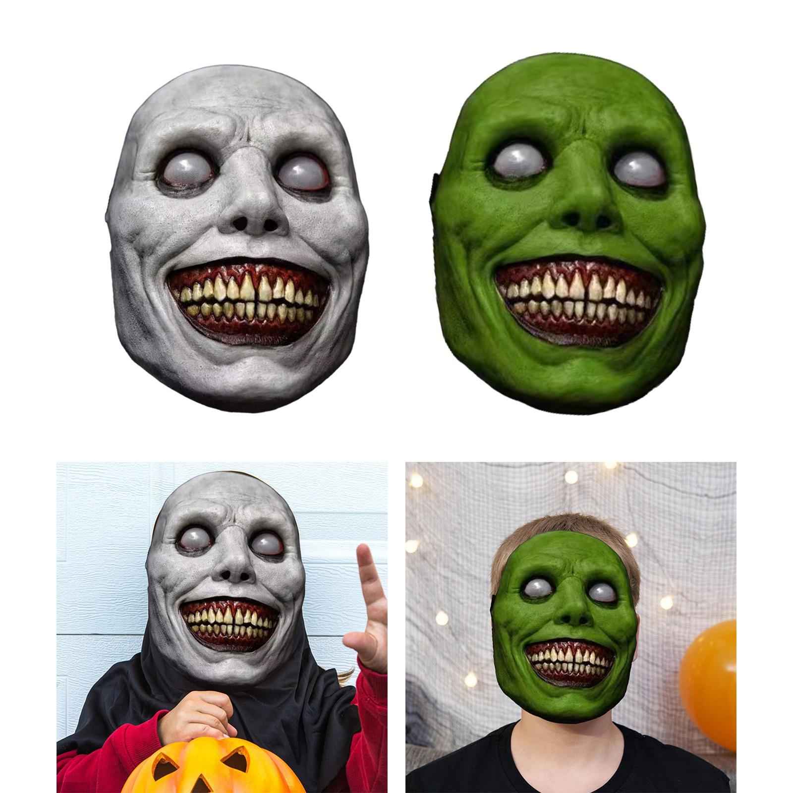 Head Mask Headgear Festival Prop Lightweight Funny Scary Latex Mask White
