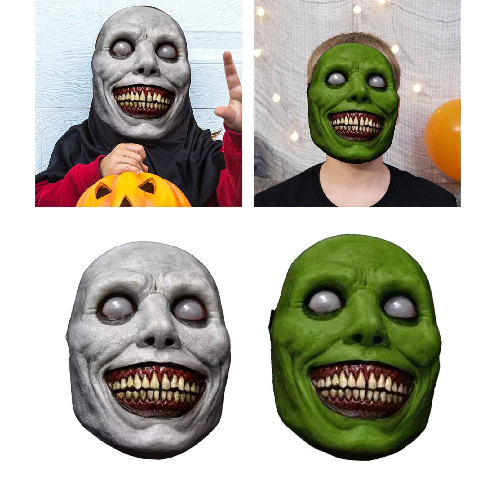 Head Mask Headgear Festival Prop Lightweight Funny Scary Latex Mask White