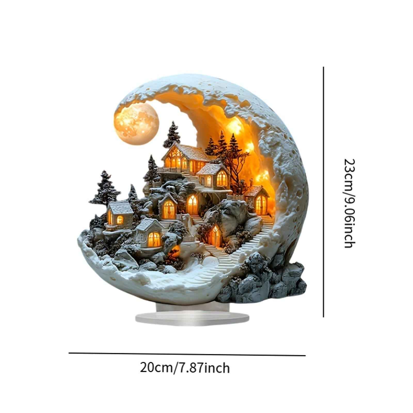 House Acrylic Ornament Christmas Decoration Collectibles for Bookshelf Study