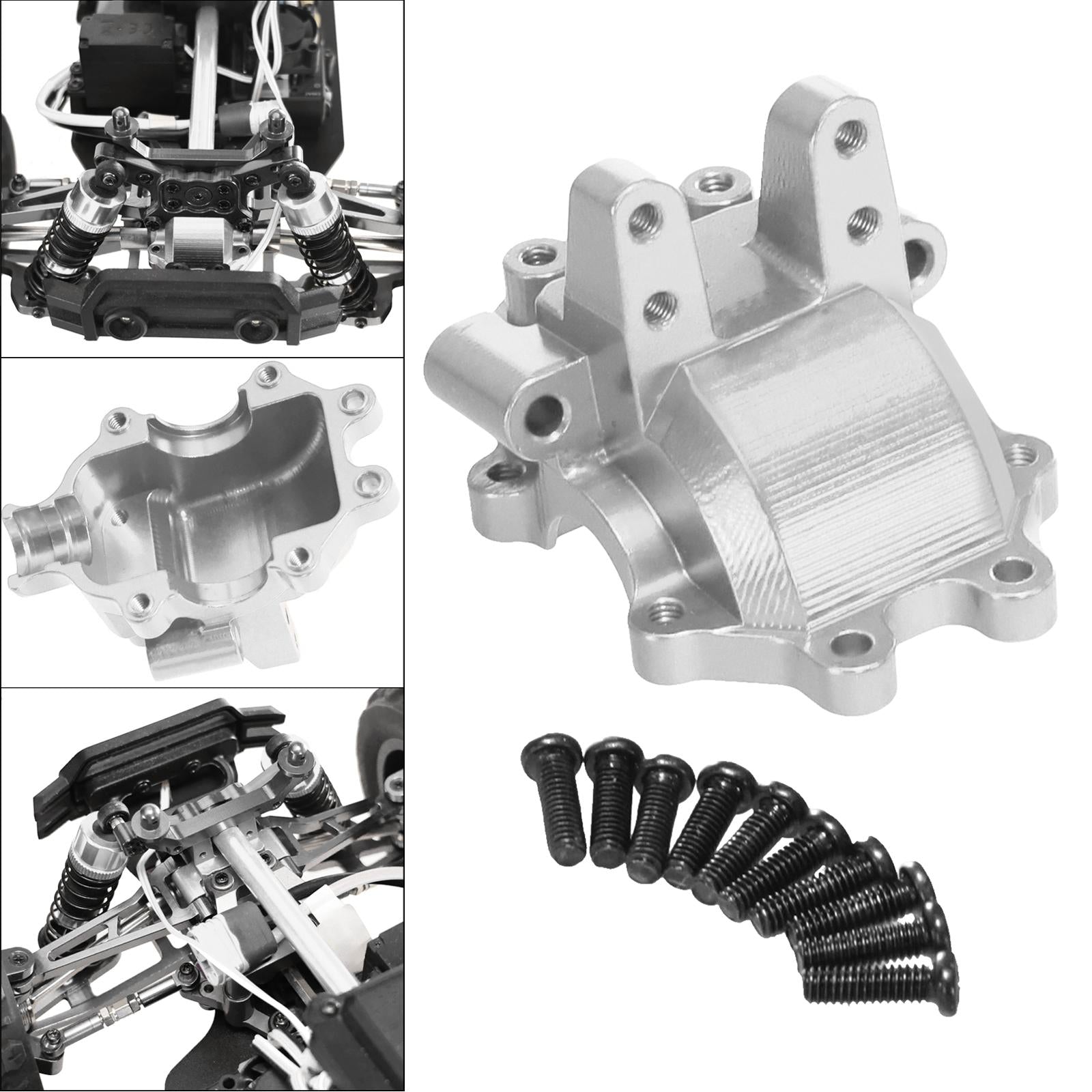 Aluminum Alloy Front Gear Box Cover for 1/14 H14BM 14210 14209 DIY Parts Silver