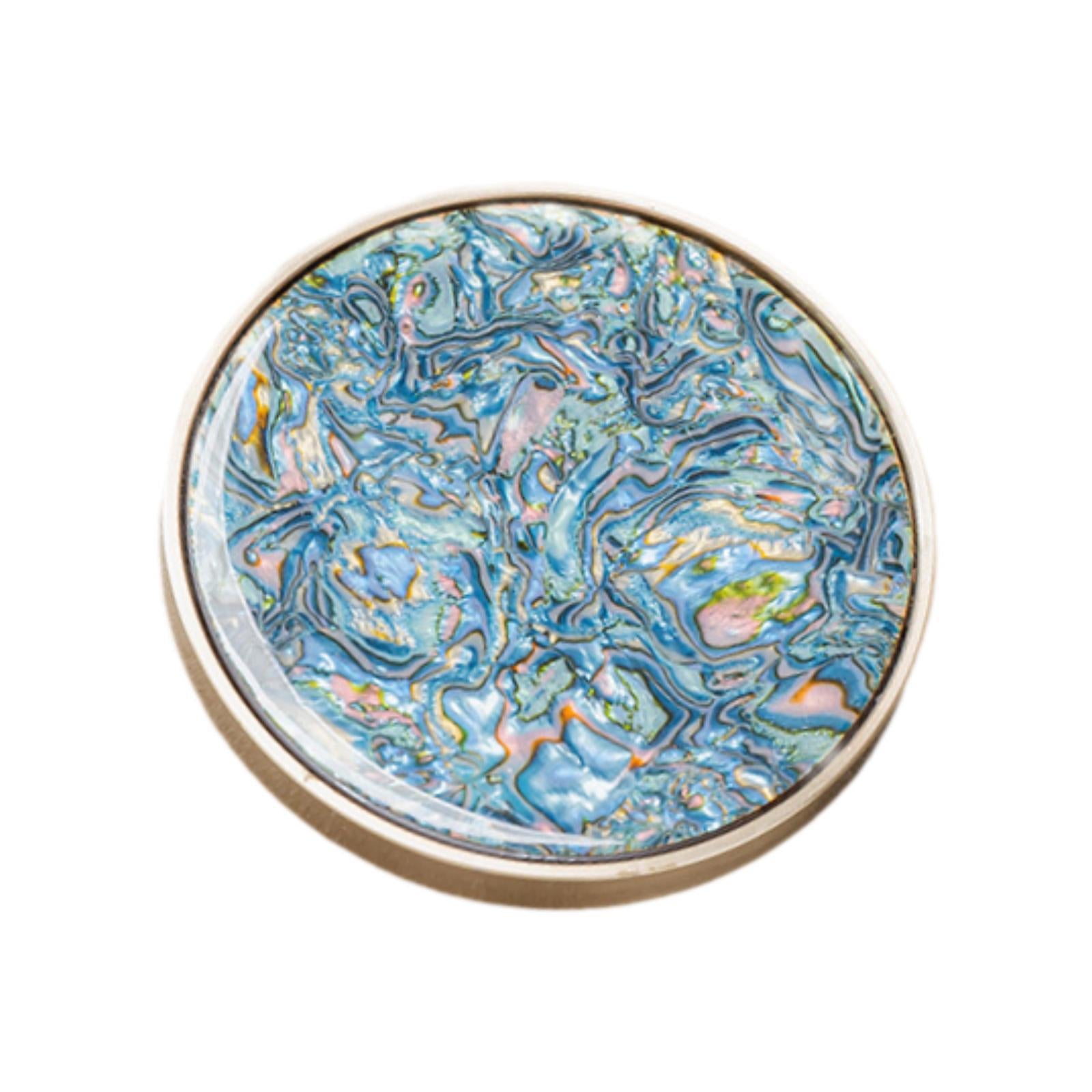 Coaster Gift Heat Resistant Lacquerware Wood Ornament for Bar Home Blue and Pink