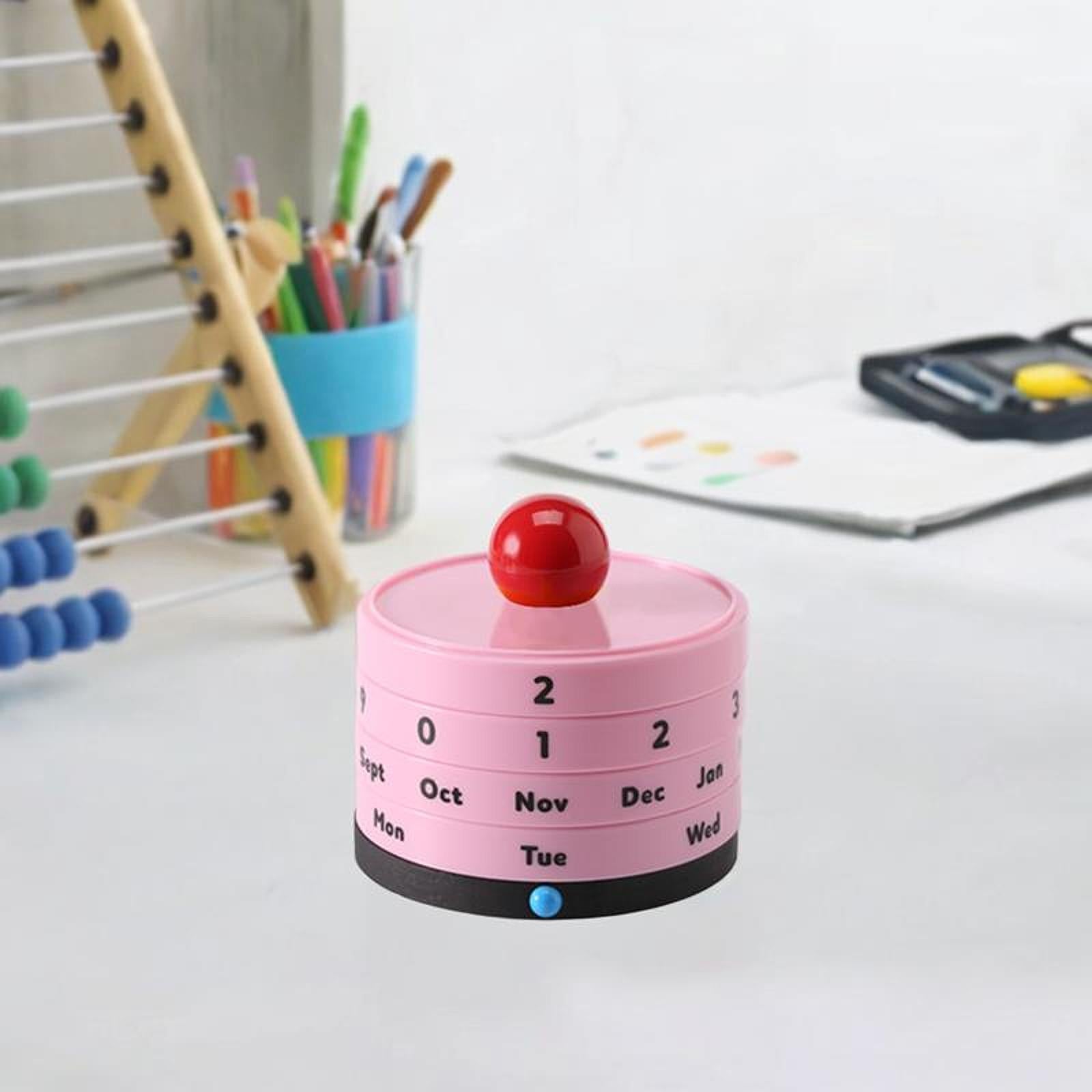 Desk Calendar Small Cute Standing Perpetual Calendar for Office Home Teacher pink