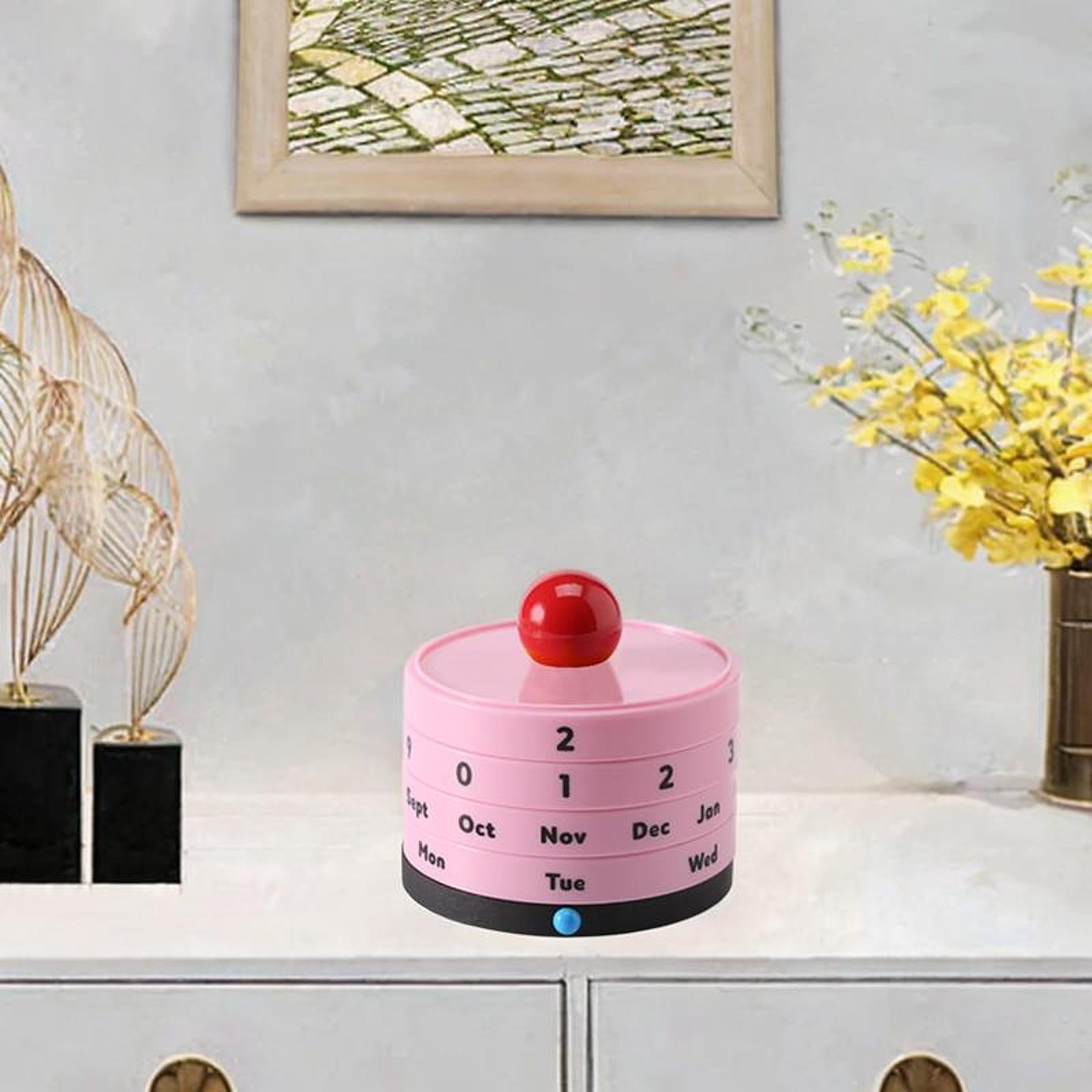 Desk Calendar Small Cute Standing Perpetual Calendar for Office Home Teacher pink