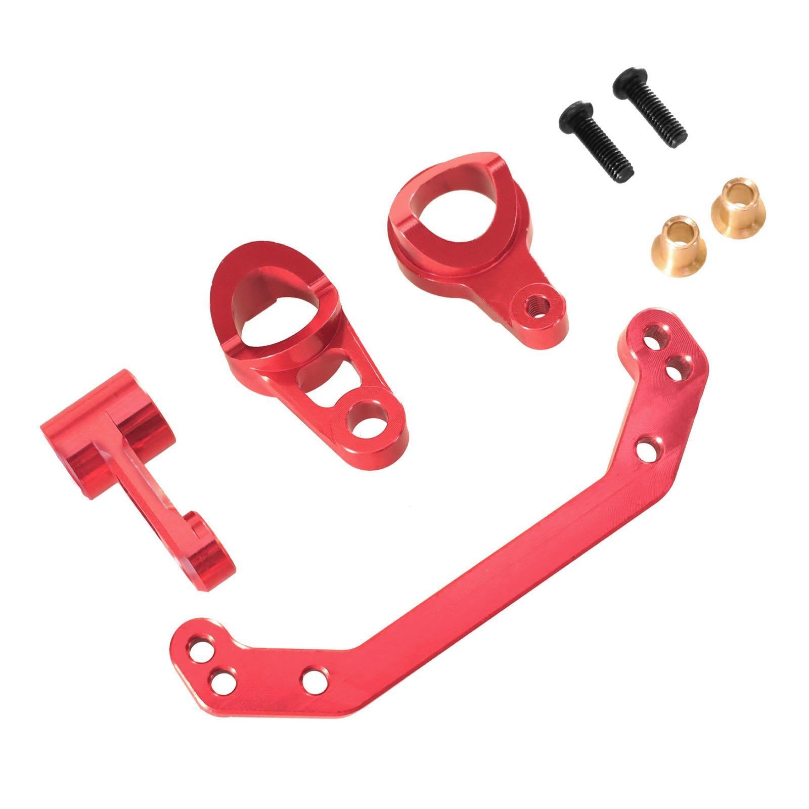 Aluminum Alloy Steering Assembly Upgrade for Ptg-2R 1/10 RC Car DIY Modified Red