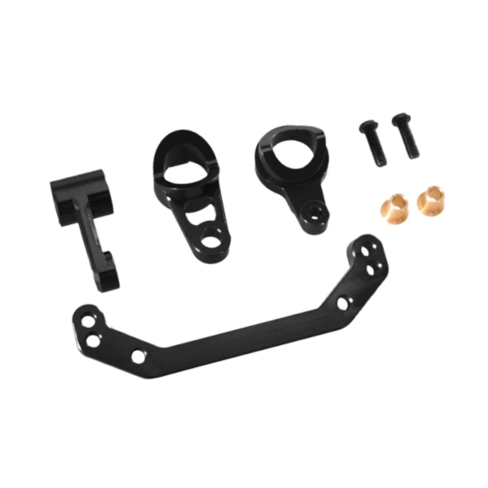 Aluminum Alloy Steering Assembly Upgrade for Ptg-2R 1/10 RC Car DIY Modified Black