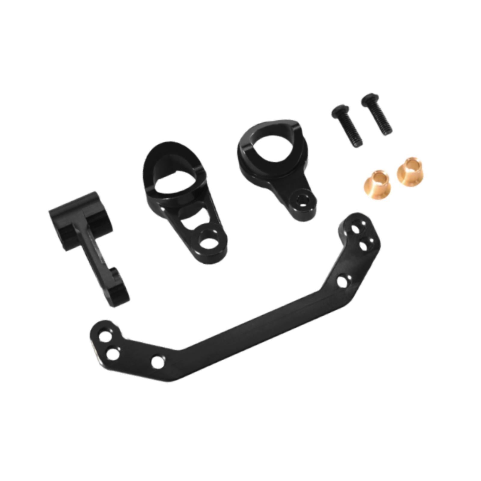 Aluminum Alloy Steering Assembly Upgrade for Ptg-2R 1/10 RC Car DIY Modified Black