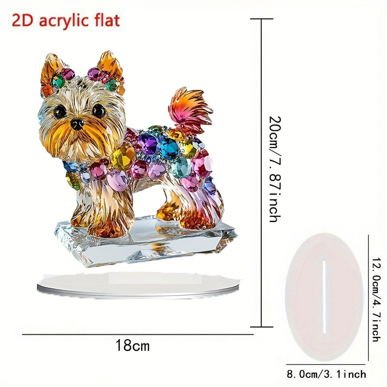 Acrylic Puppy Sign 2D with Base Desktop Ornament for Living Room Mantel Cafe