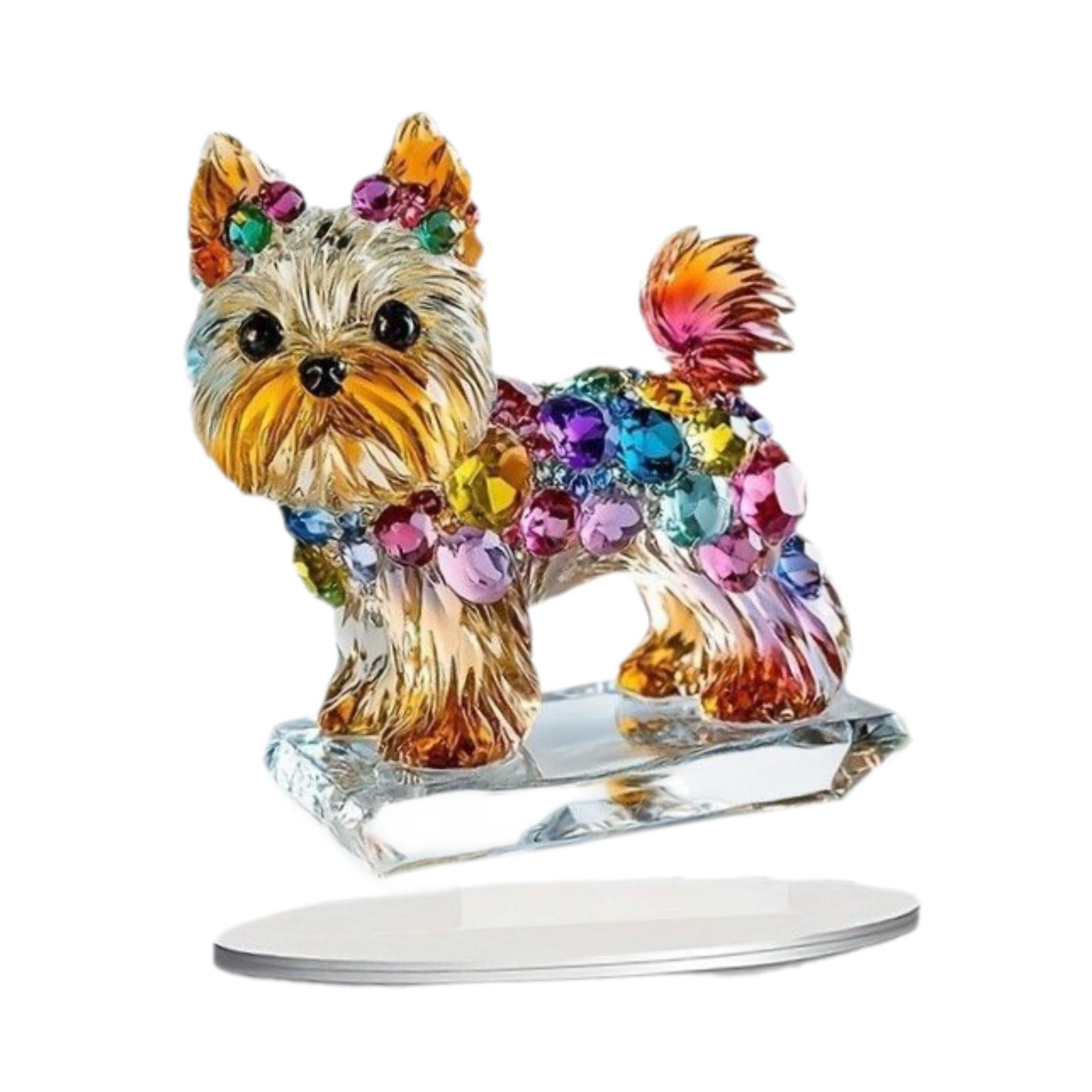 Acrylic Puppy Sign 2D with Base Desktop Ornament for Living Room Mantel Cafe
