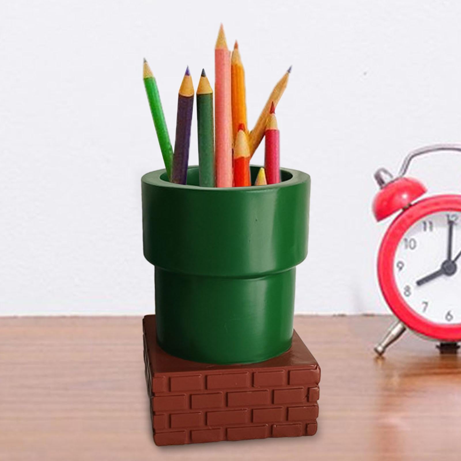 Desk Pen Holder Tube Shaped Pencil Holder Cup for Pens Pencils Desktop Decor