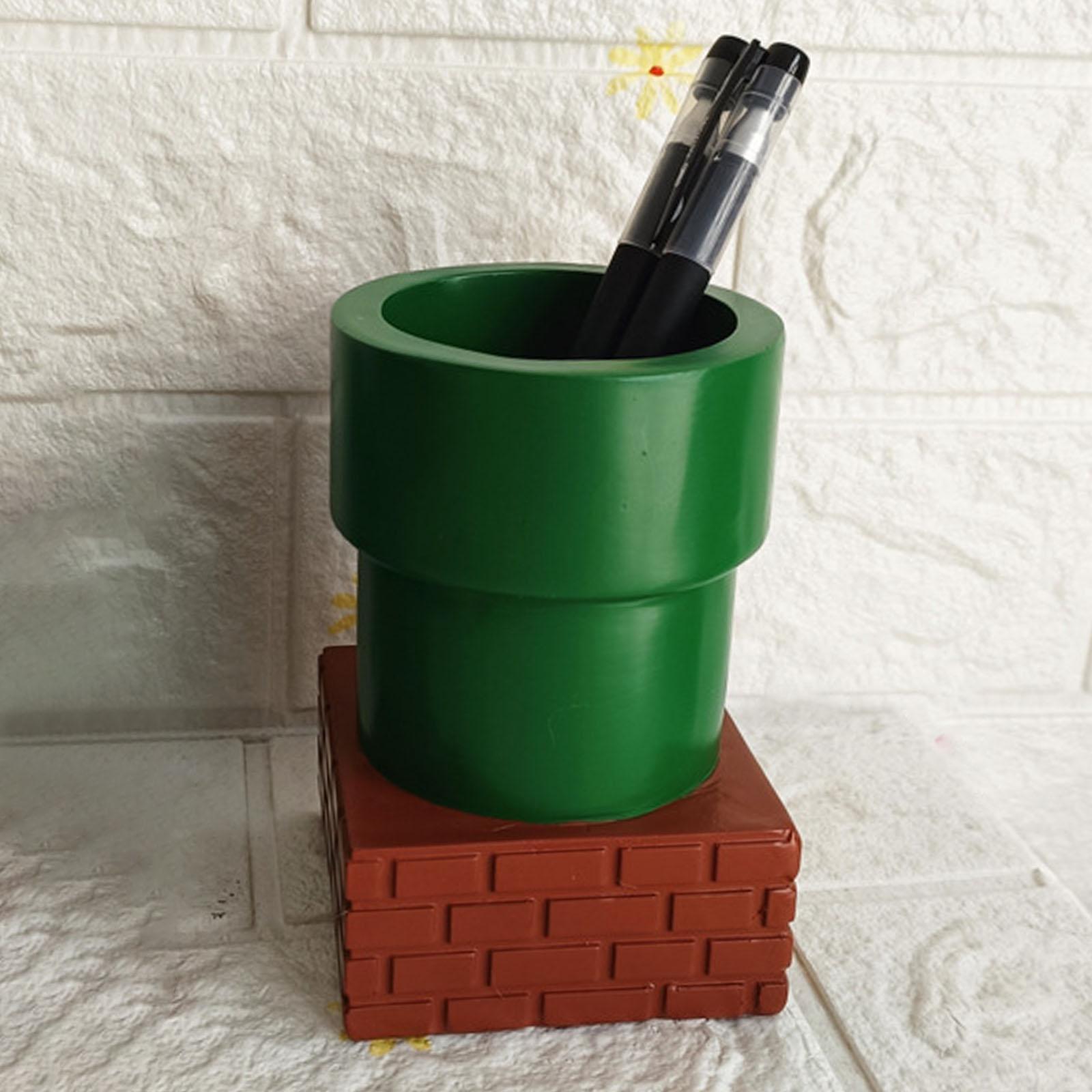 Desk Pen Holder Tube Shaped Pencil Holder Cup for Pens Pencils Desktop Decor