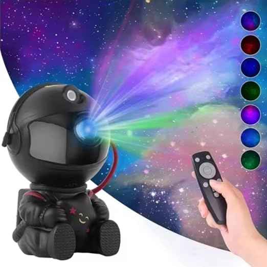 360° Rotating Astronaut Galaxy Night Lamp – Star Nebula LED Projector with Remote Control, Timer & Adjustable Head for Home & Kids Room