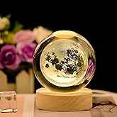 3D Acrylic LED Night Light with Durable Plastic Base Decorative Table Lamp (Moon Design)