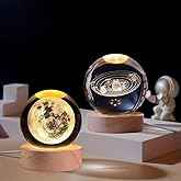 3D Acrylic LED Night Light with Durable Plastic Base Decorative Table Lamp (Moon and Solar Combo)