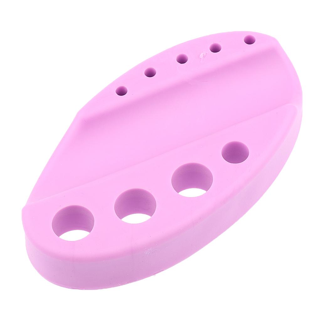 4xSilicone Pigment Pen Holder Permanent Makeup Tattoo Ink Cup Cap Stand Purple