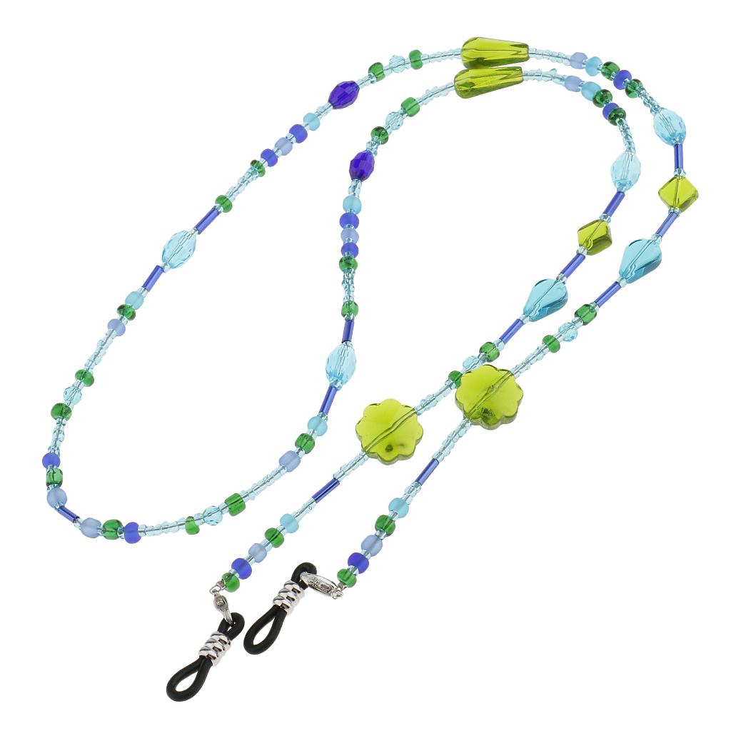 2pcs Glass Bead Eyeglass Cord Holder Necklace Sunglass Neck Strap Chain 65cm