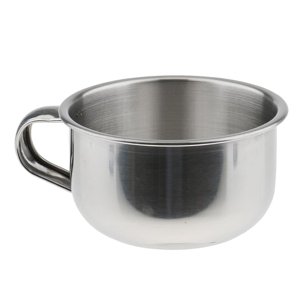2 Pieces Stainless Steel Men's Shaving Mug Bowls Barber Beard Soap Mug Cups