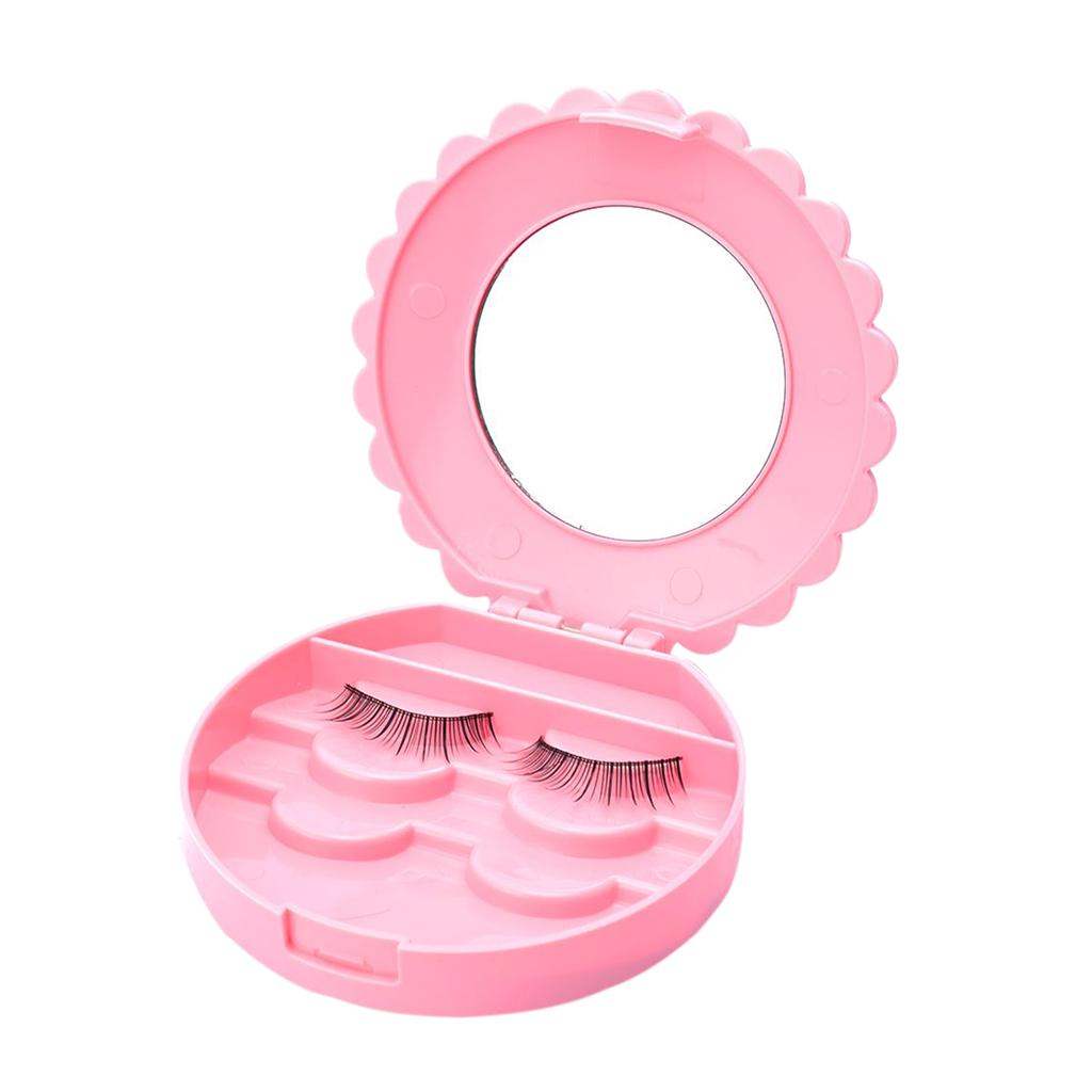 3xPink Protable False Eyelashes Carrier Container Storage Case Lash Holder Box