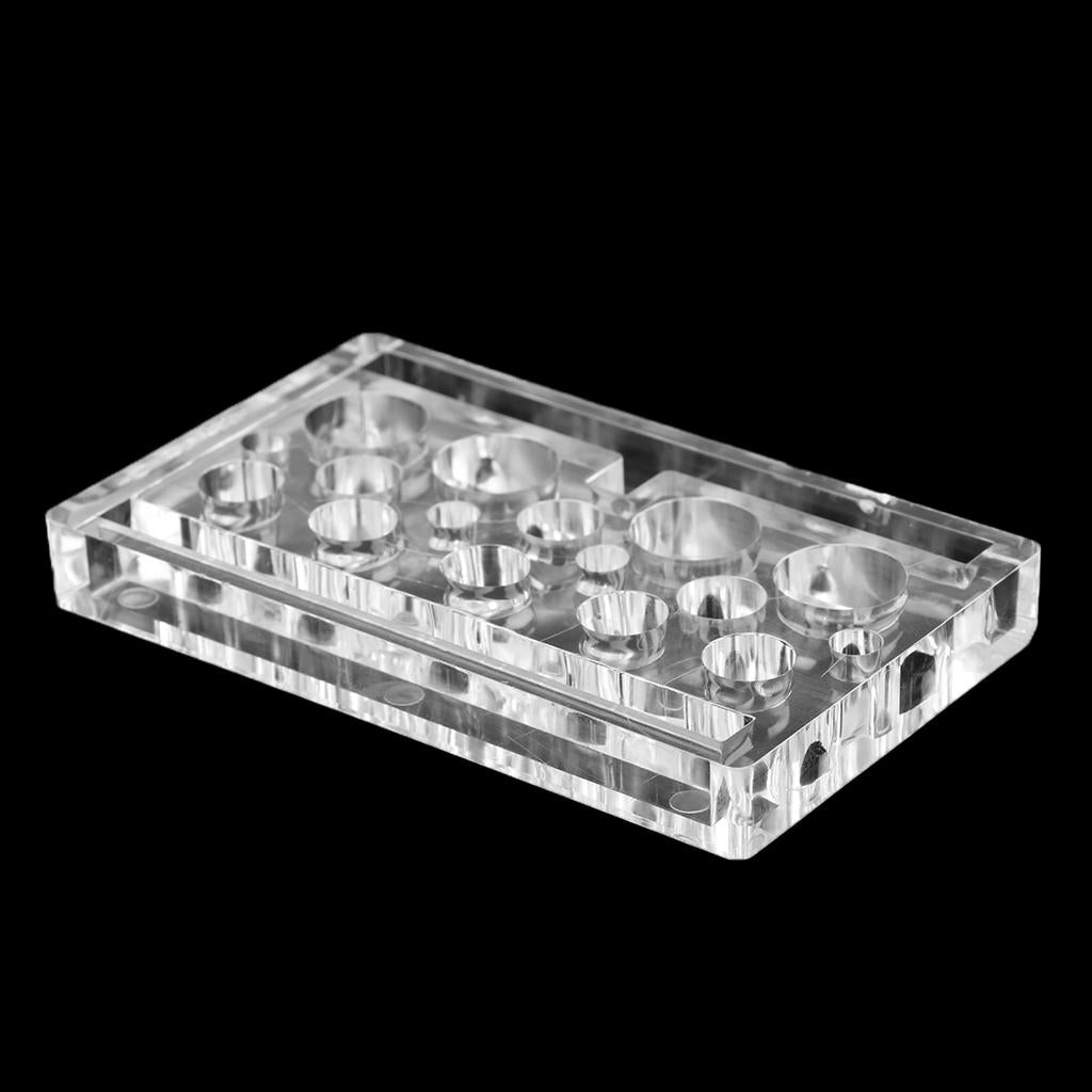 4xAcrylic Square Clear Tattoo Pigment Ink Cup Holder Stand Display Supply