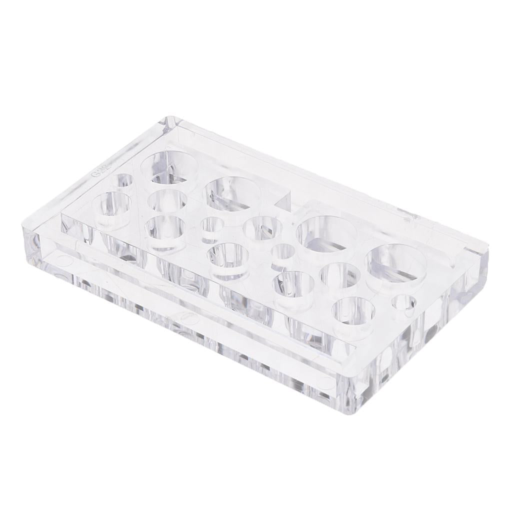 2xAcrylic Square Clear Tattoo Pigment Ink Cup Holder Stand Display Supply