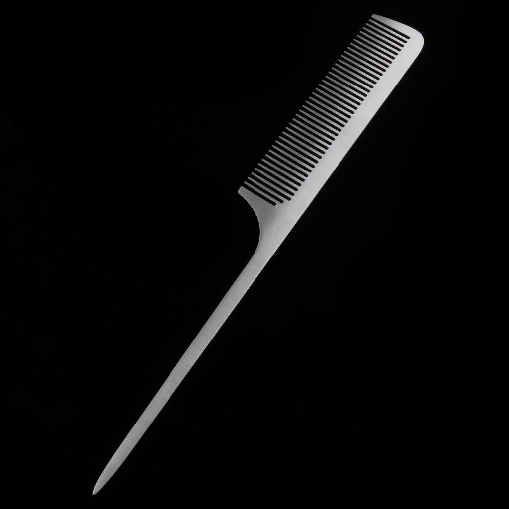 4 Pieces Steel Salon Barber Hairstyling Hairdressing Cutting Comb Hairbrush