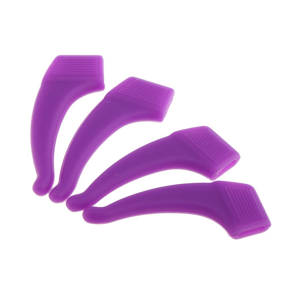 4x10 Pairs Silicone Anti Slip Ear Grip Hooks Holder For Eyeglasses Purple