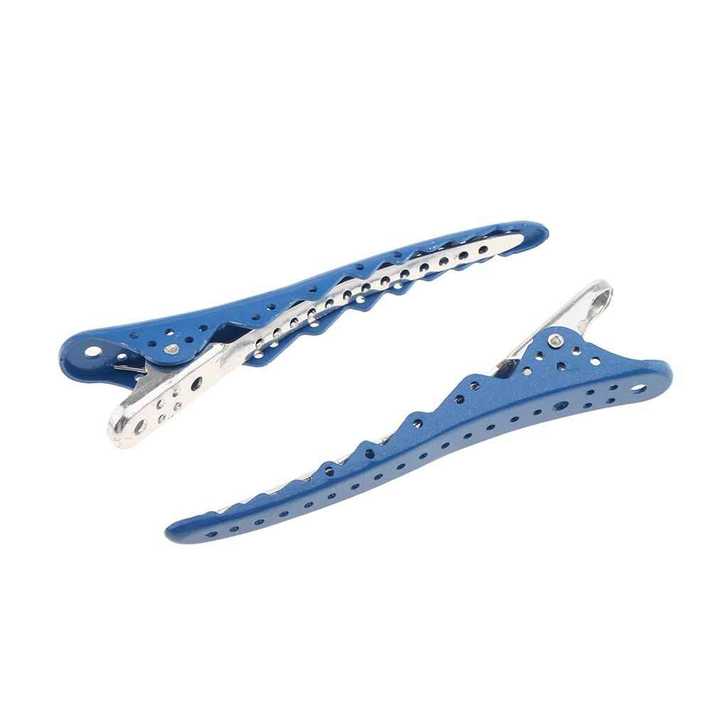 6 Pieces Hairdressing Salon Sectioning Clamp Hair Clips Hairpins Grip Blue