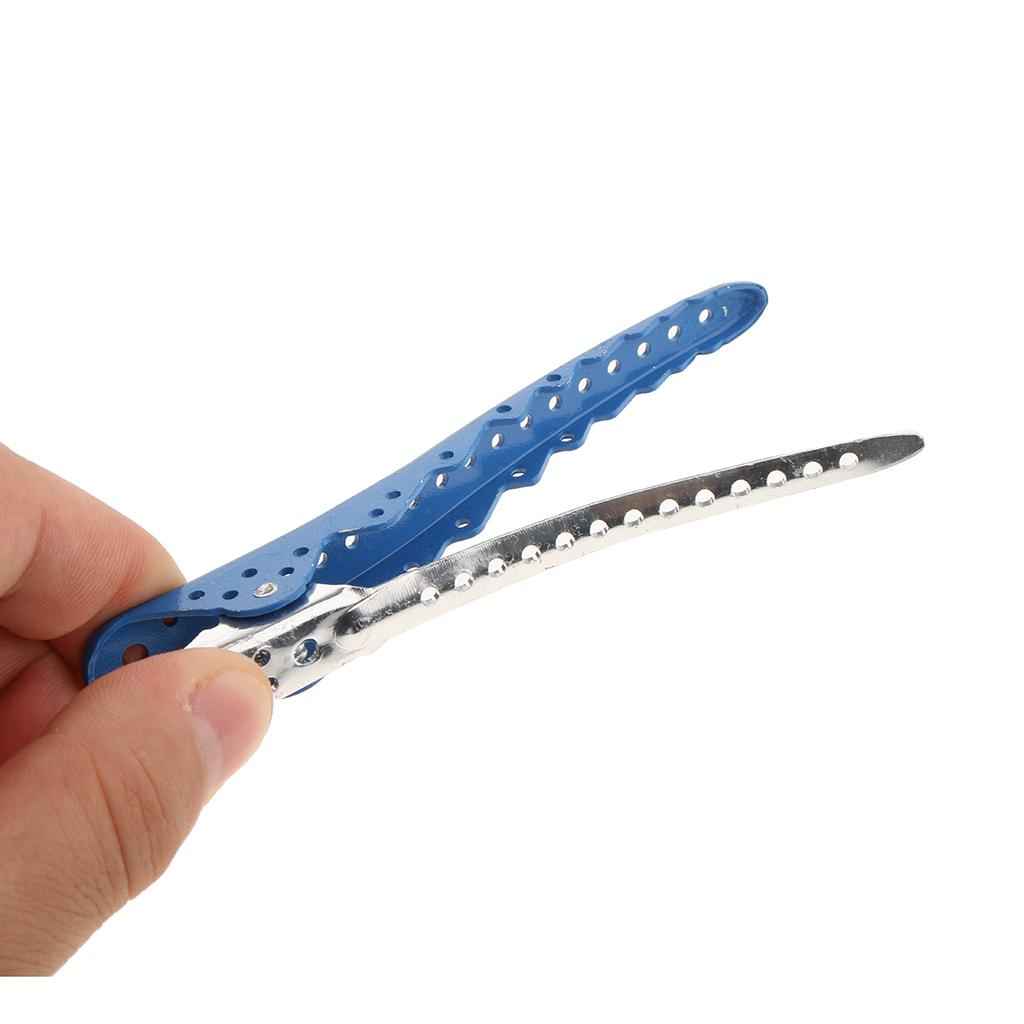 6 Pieces Hairdressing Salon Sectioning Clamp Hair Clips Hairpins Grip Blue
