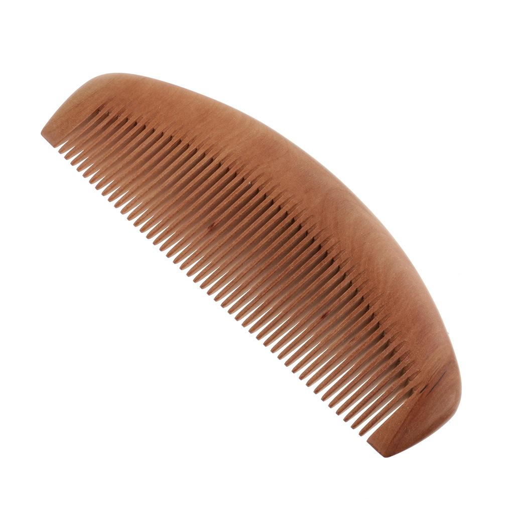 2xNatural Peach Wood Tooth Comb Anti Static Hair Care Comb Massage Fine Teeth