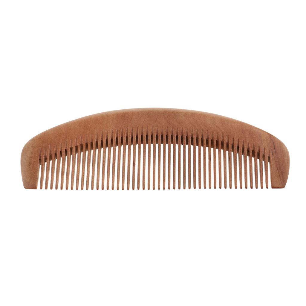2xNatural Peach Wood Tooth Comb Anti Static Hair Care Comb Massage Fine Teeth