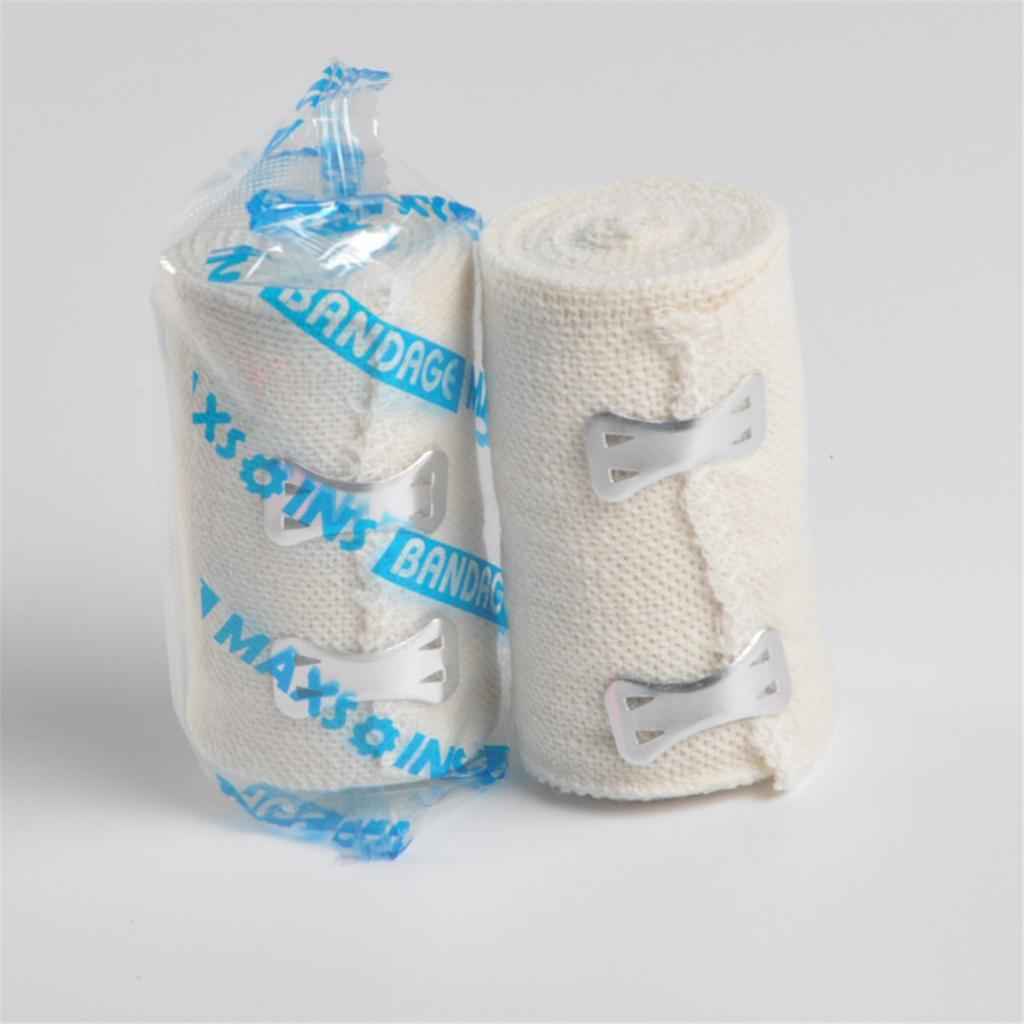 Self-Adhesive Cotton Elastic Bandage Wrap Compression Roll with Hook Closure 7.5CM