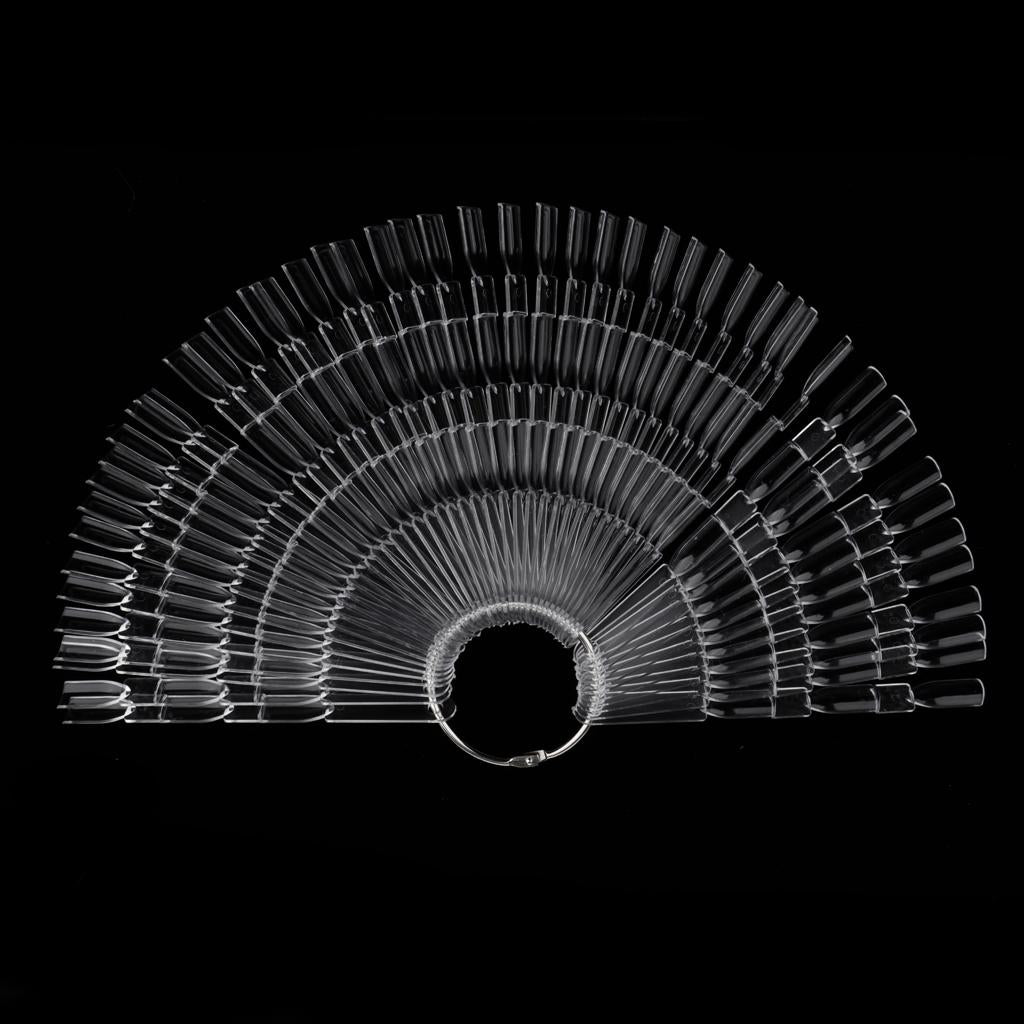 4x50 Piece Fan-Shaped False Nail Art Polish Gel Display Chart 150 Tips Clear