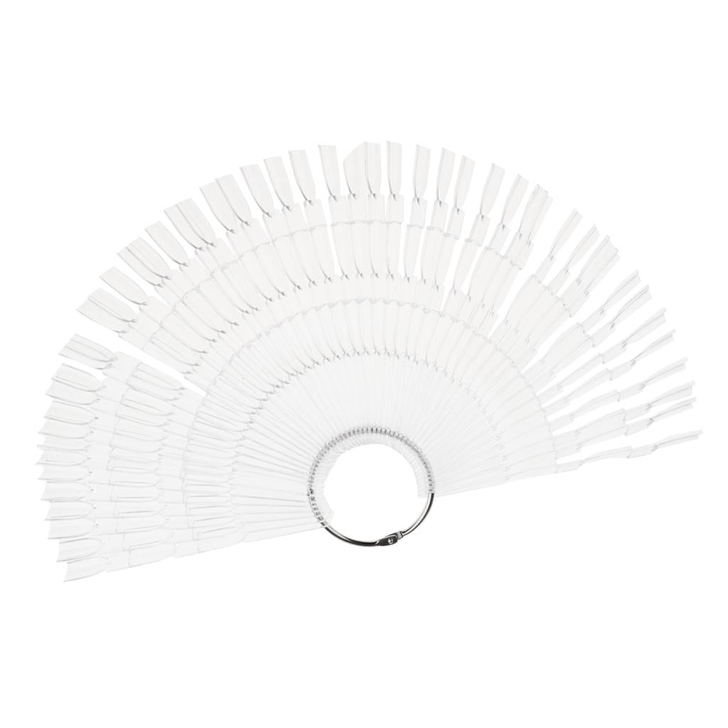 3x50 Piece Fan-Shaped False Nail Art Polish Gel Display Chart 150 Tips Clear