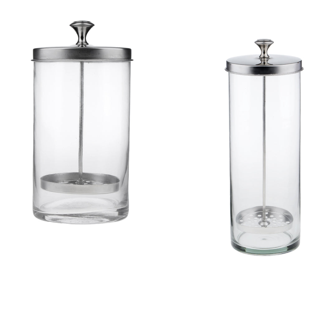 2X Clear Sanitizer Disinfectant Glass Jar for Hair Styling Tools Sanitizing