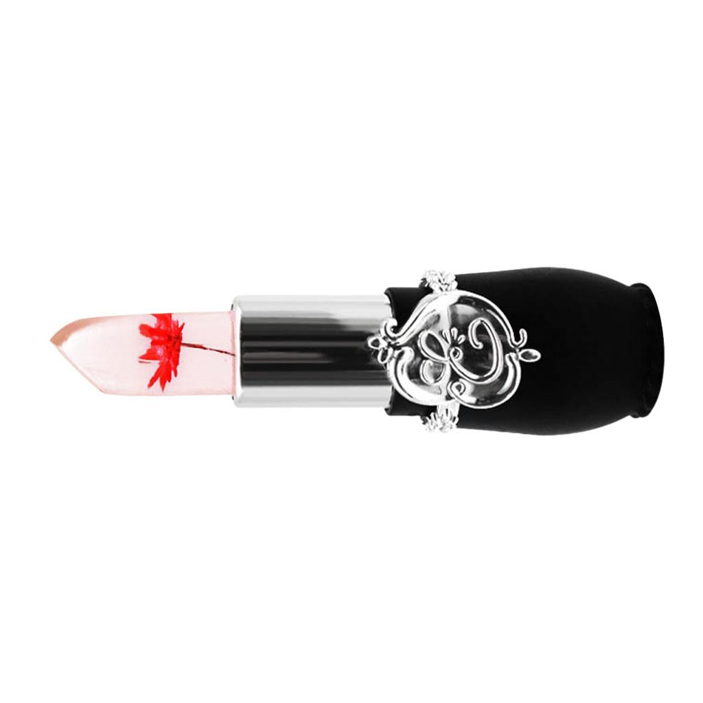 3xJelly Flower Lipstick Lasting Temperature Changing Lip Balm Red Flower