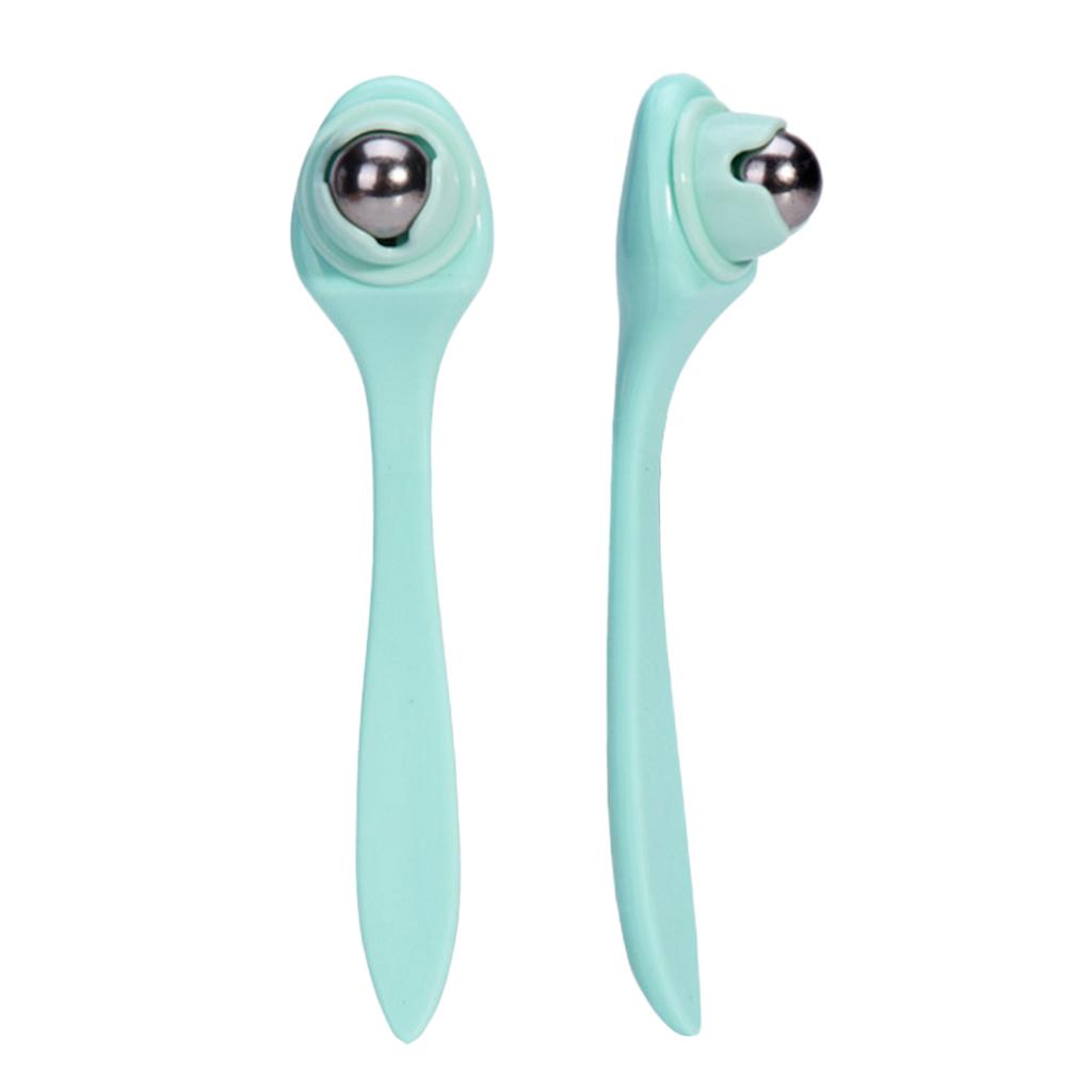 3x2Pieces Eye Massager Roller Wand Stainless Steel Roll-on Ball Skin Care Tool