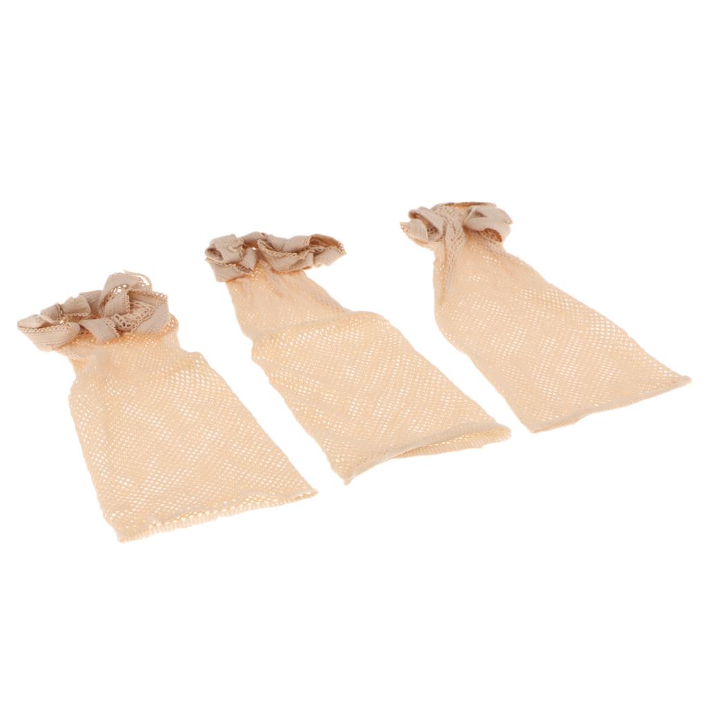 3x3Pcs Elastic Open End Mesh Net Wig Caps Stretchy Snood for Long Short Hair