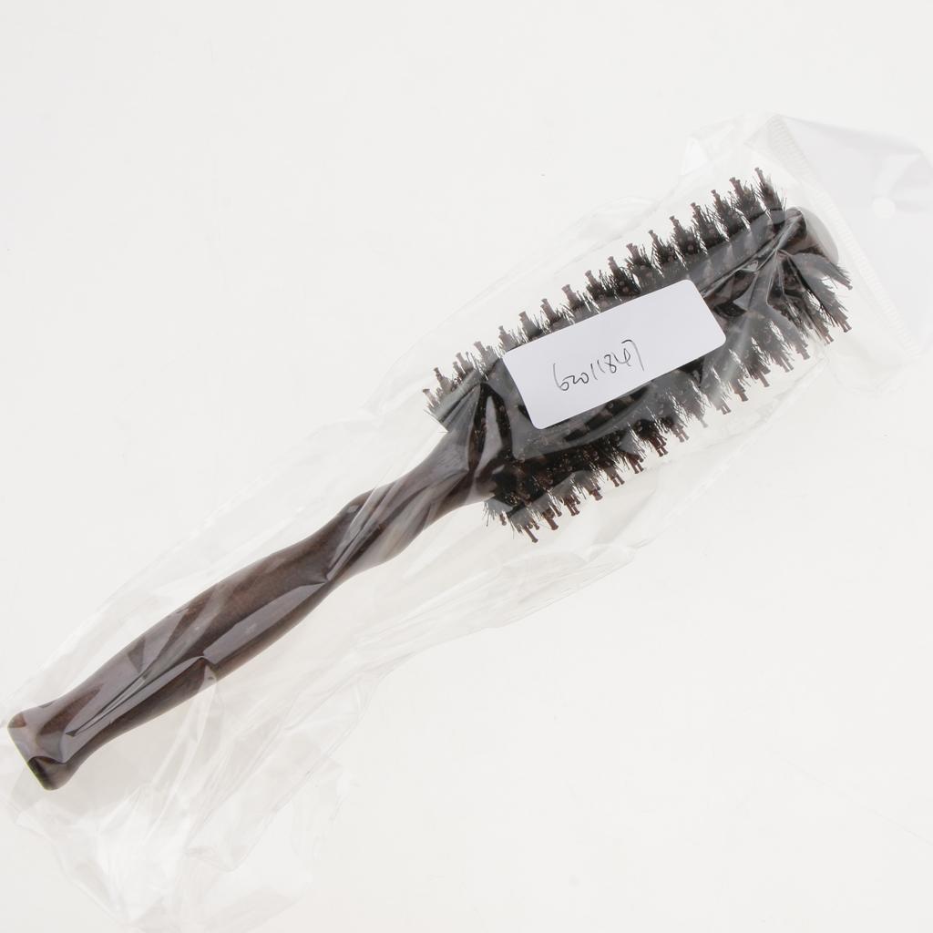 5xRound Wood Handle Hairbrush Barber Hairdressing Curling Hair Comb Brush 14 Rows
