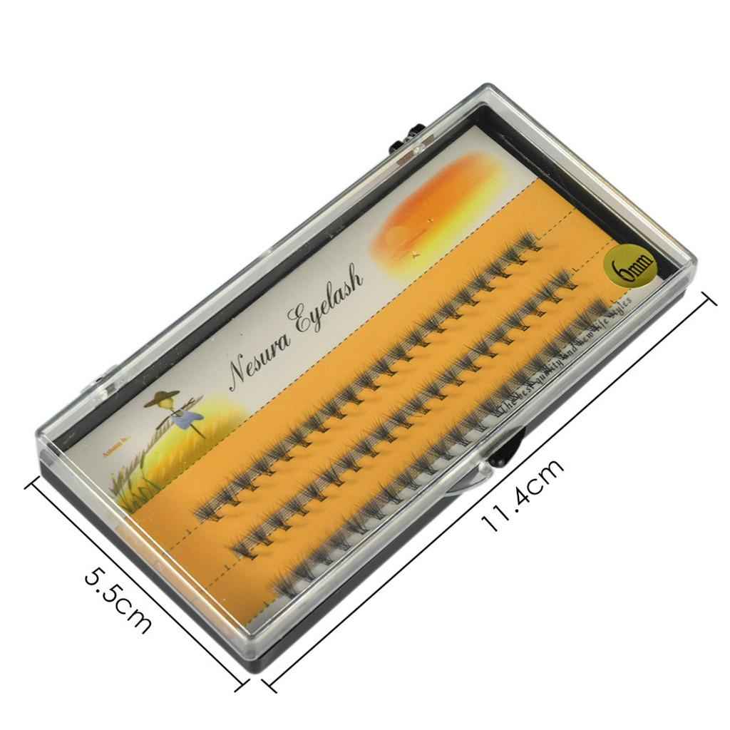 10 Root 60pcs 6mm Black Handmade False Eyelashes Natural Long Individual Eyelashes Extension Fake Lashes Makeup Beauty Cosmetic