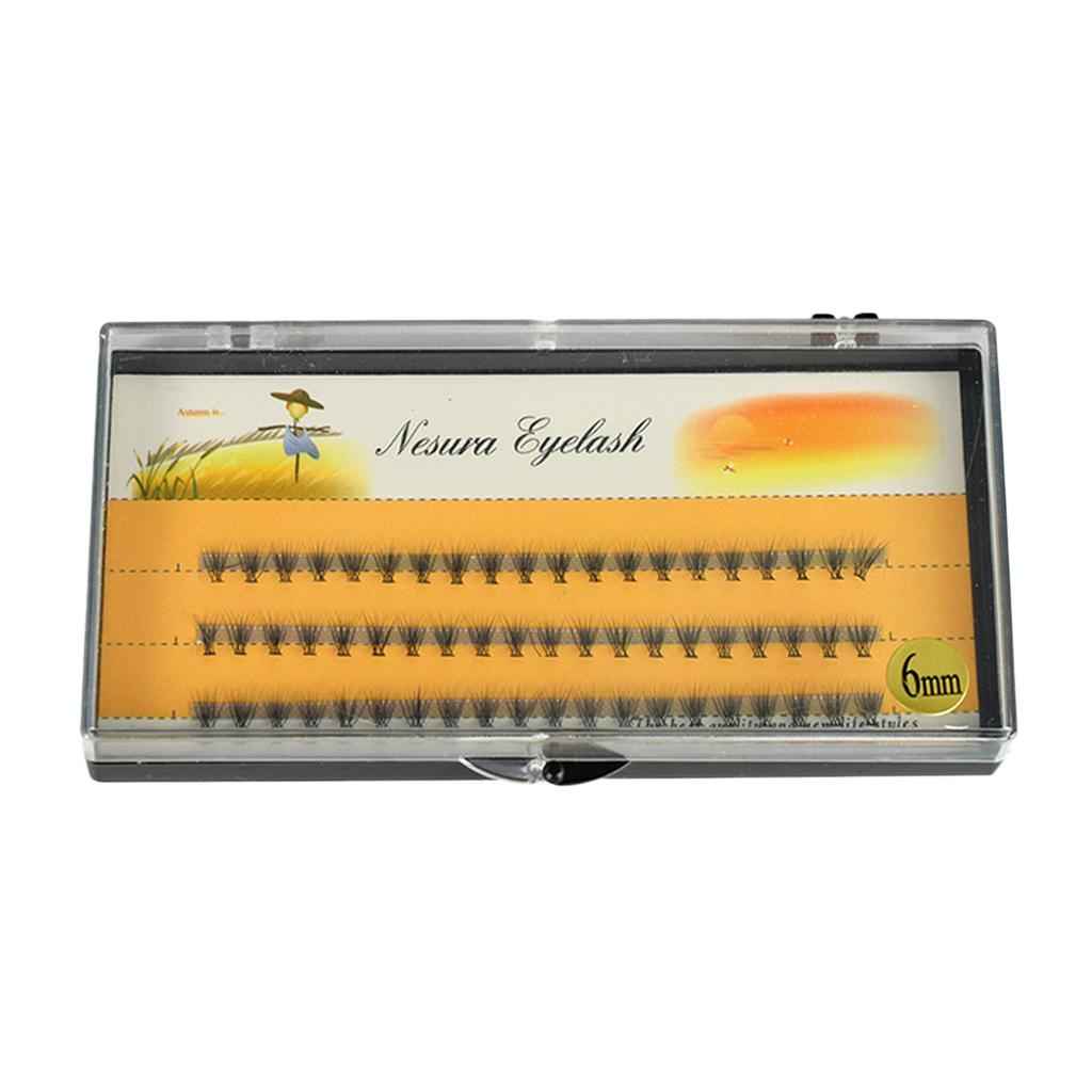 10 Root 60pcs 6mm Black Handmade False Eyelashes Natural Long Individual Eyelashes Extension Fake Lashes Makeup Beauty Cosmetic