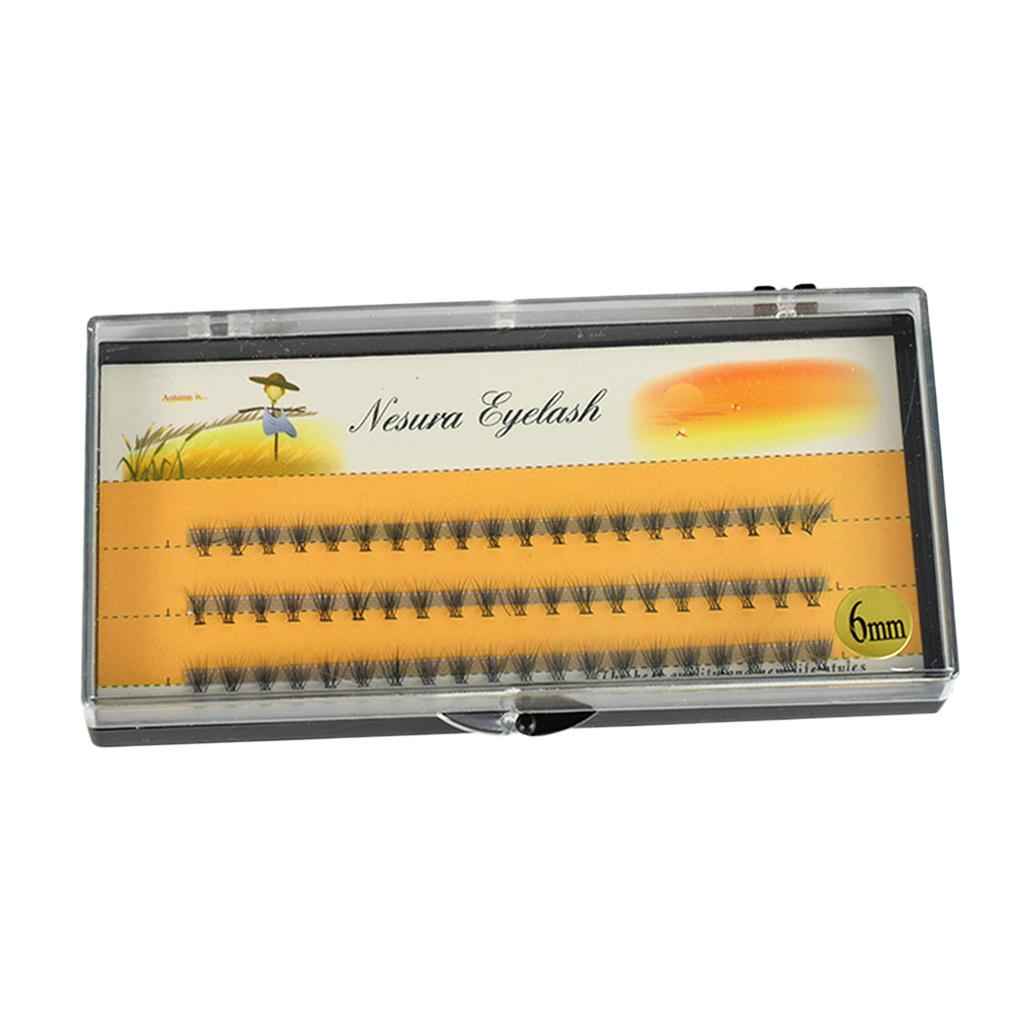 10 Root 60pcs 6mm Black Handmade False Eyelashes Natural Long Individual Eyelashes Extension Fake Lashes Makeup Beauty Cosmetic