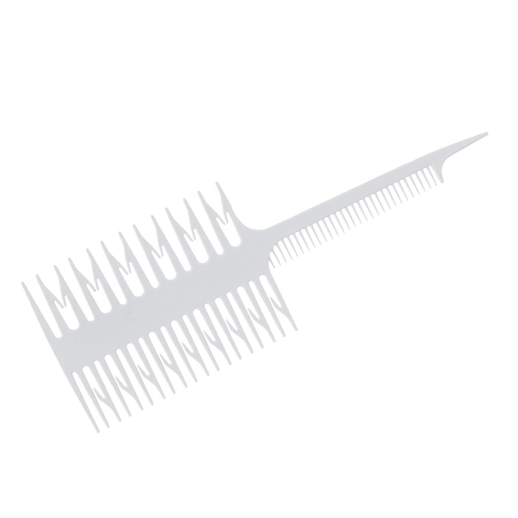 2xSalon 3-Way Weaver Weaving Comb Hair Dyeing Sectioning Highlighting White