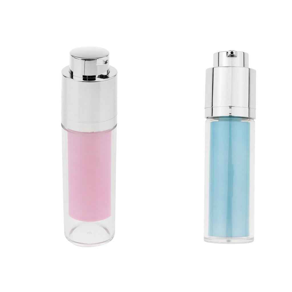 Vacuum Pump Press Spray Bottle Makeup Liquid Lotions Cosmetic Container Pink