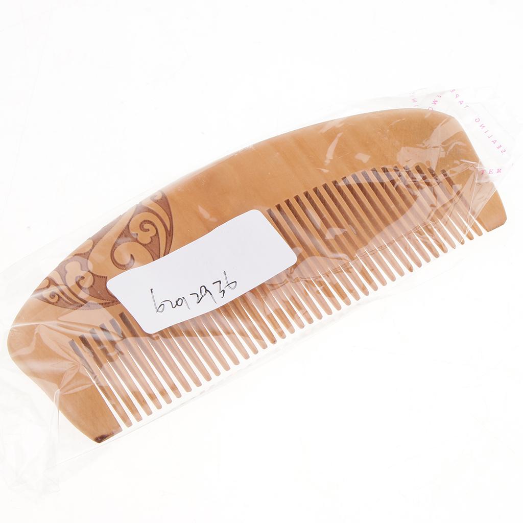 2xWood Fine Toothed Comb Antistatic Mahogany Combs Head Massage Wooden Brush D