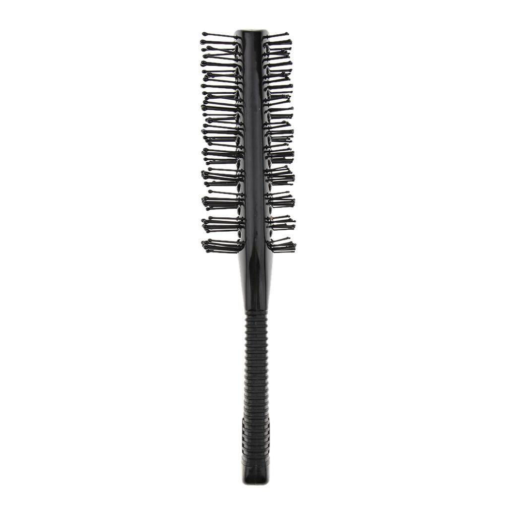 4x2 Side Vented 9 Row Styling Hairbrush Detangler Comb for Wet Black