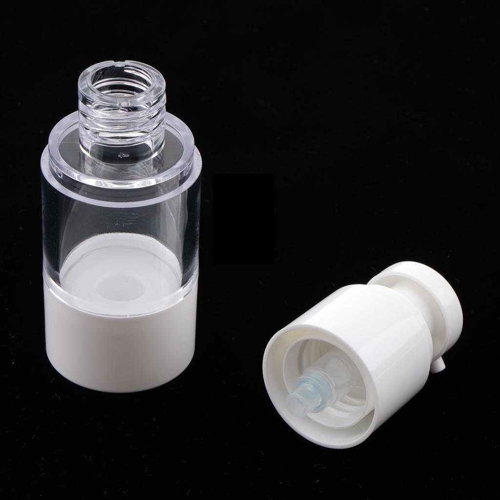 2x2x Sterile Airless Pump Bottle Refillable Toner/Lotion/Serum Container 15ml